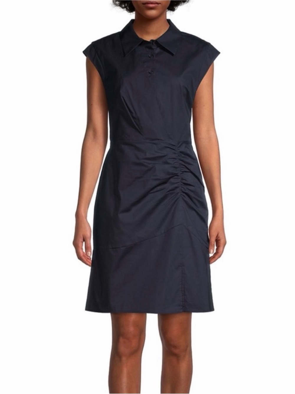 MILLY MAXWELL COTTON SHIRT DRESS NAVY BLUE SIZE 4